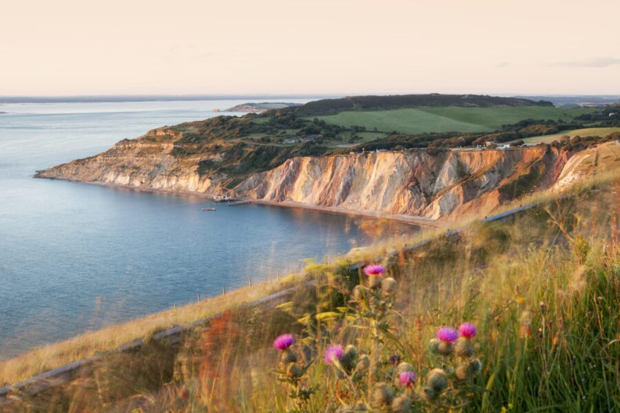 The coloured cliffs at Alum Bay