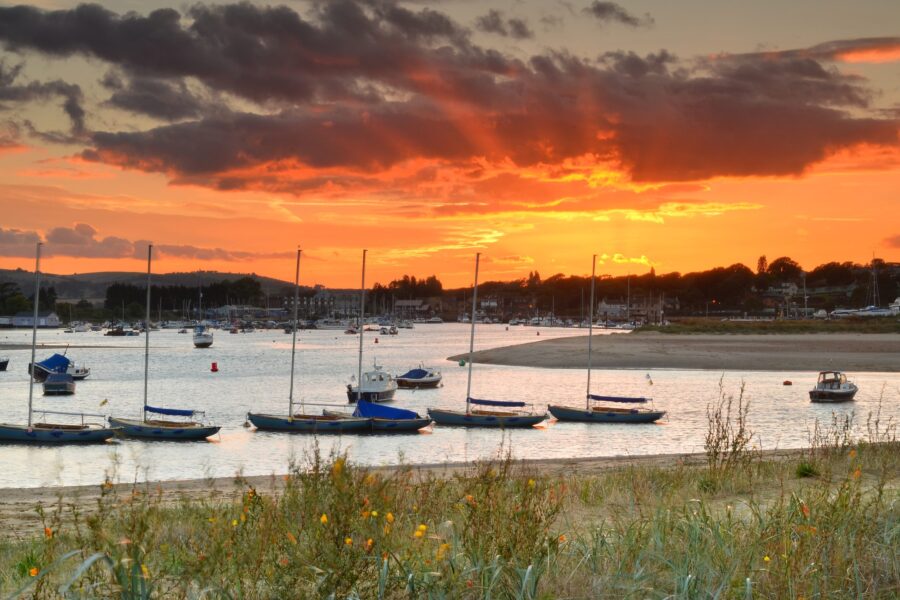 Bembridge Harbour at sunset